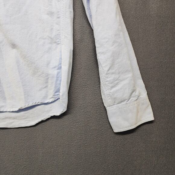 Abercrombie & Fitch Shirt Boys Medium Blue Oxford Button Down Muscle Fit Moose - Picture 12 of 14